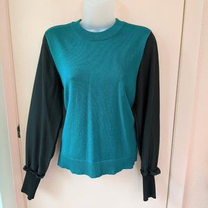 Luxurious DKNY Chiffon Sleeve Ruffle Cuff Sweater